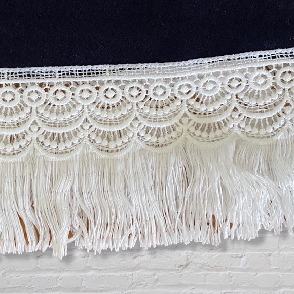 English Factory Navy Fringe Blouse xs NWOT - Picture 3 of 5